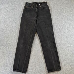 Vintage Levis 512 Slim Fit Straight‎ Leg Jeans Black High Waist Denim Womens 4 S